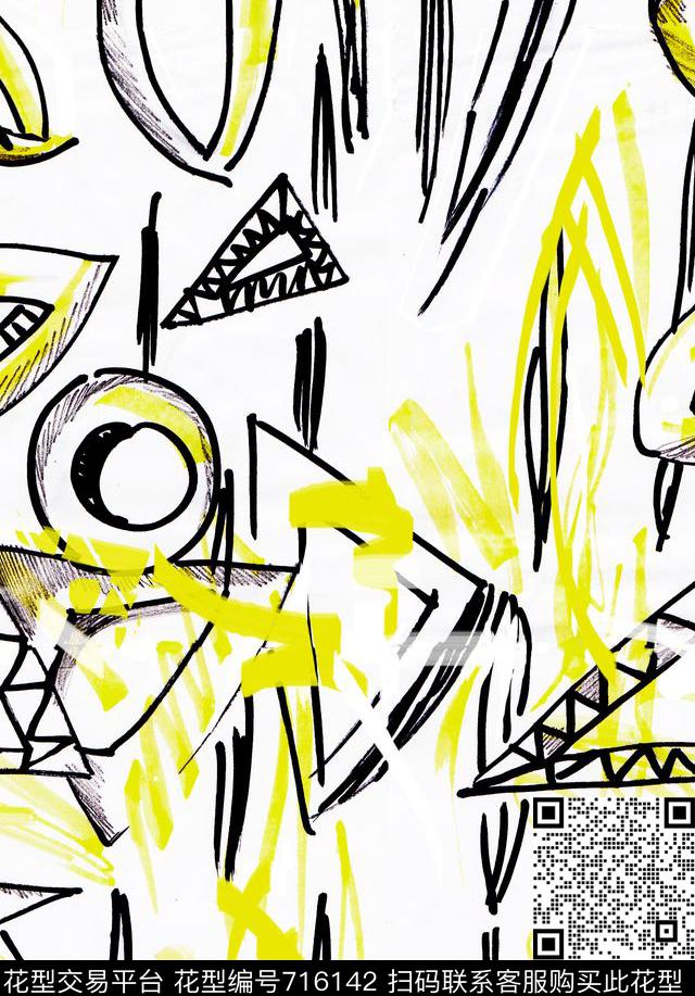 格子肌理几何数码印花华亿平台下载（图片编号: 716142） - 瓦栏（Walan）