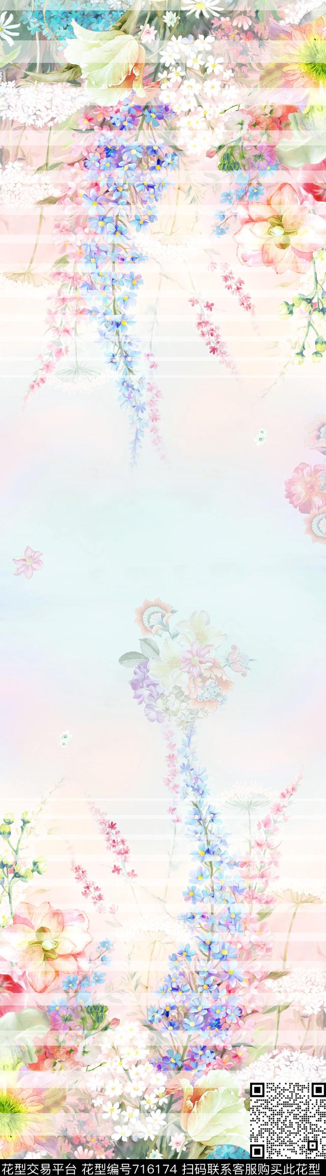 花朵集合彩色花朵花卉数码印花华亿平台下载（图片编号: 716174） - 瓦栏（Walan）