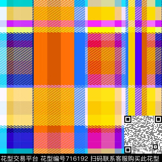 苏格兰格格子肌理数码印花华亿平台下载（图片编号: 716192） - 瓦栏（Walan）