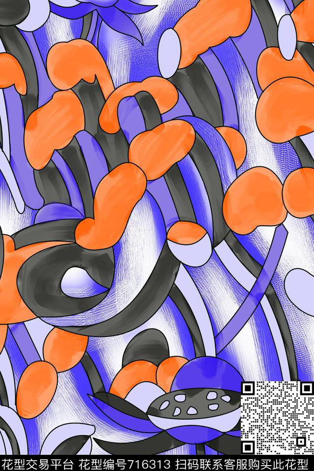 波浪条纹抽象条纹传统印花华亿平台下载（图片编号: 716313） - 瓦栏（Walan）