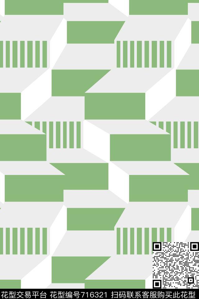 小方块方格色块传统印花华亿平台下载（图片编号: 716321） - 瓦栏（Walan）