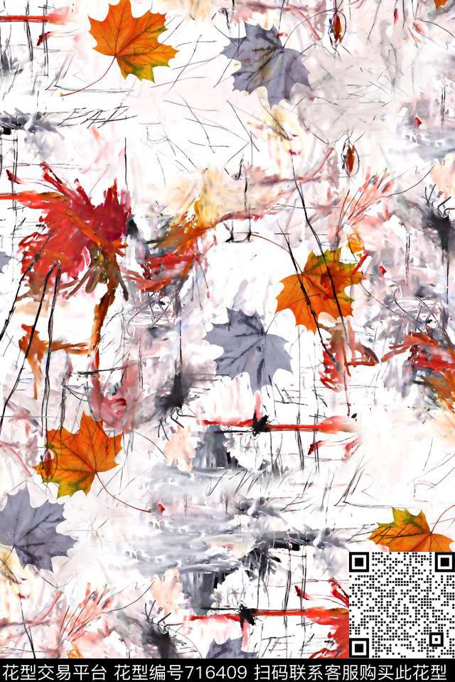 树叶男装纹理印花抽象手绘T恤印花卫衣加克印花衬衫裤子印花外套印花羽绒服印花时尚潮流潮牌大牌复古英文字欧美高清数码立体数码印花华亿平台下载（图片编号: 716409） - 瓦栏（Walan）