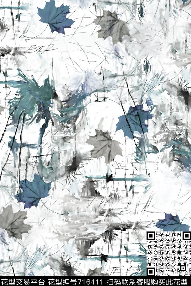 树叶男装纹理印花抽象手绘T恤印花卫衣加克印花衬衫裤子印花外套印花羽绒服印花时尚潮流潮牌大牌复古英文字欧美高清数码立体数码印花华亿平台下载（图片编号: 716411） - 瓦栏（Walan）
