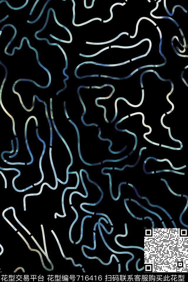 几何线条渐变传统印花华亿平台下载（图片编号: 716416） - 瓦栏（Walan）