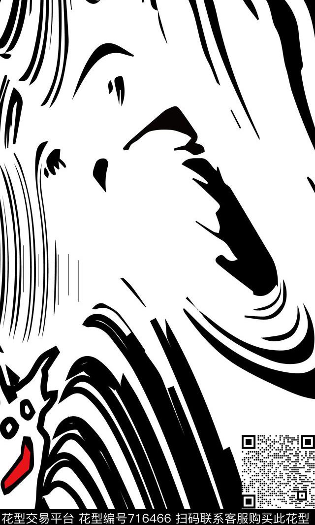 AI源文件系列漫画暗黑风；全件定位数码印花华亿平台下载（图片编号: 716466） - 瓦栏（Walan）