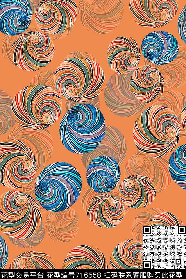 迷彩花卉抽象图案漩涡数码印花华亿平台下载（图片编号: 716558） - 瓦栏（Walan）