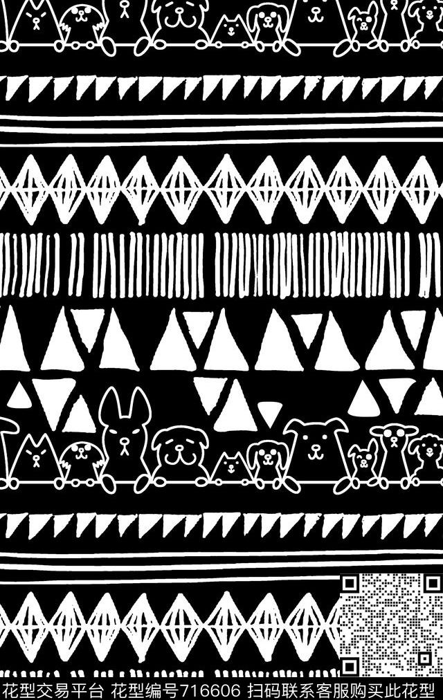 几何条纹格子传统印花华亿平台下载（图片编号: 716606） - 瓦栏（Walan）