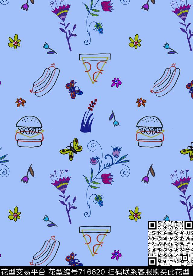 卡通儿童画手绘传统印花华亿平台下载（图片编号: 716620） - 瓦栏（Walan）