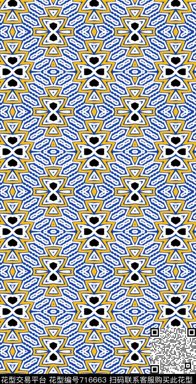 民族图案抽象几何民族风传统印花华亿平台下载（图片编号: 716663） - 瓦栏（Walan）