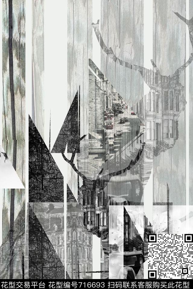 格子肌理几何数码印花华亿平台下载（图片编号: 716693） - 瓦栏（Walan）