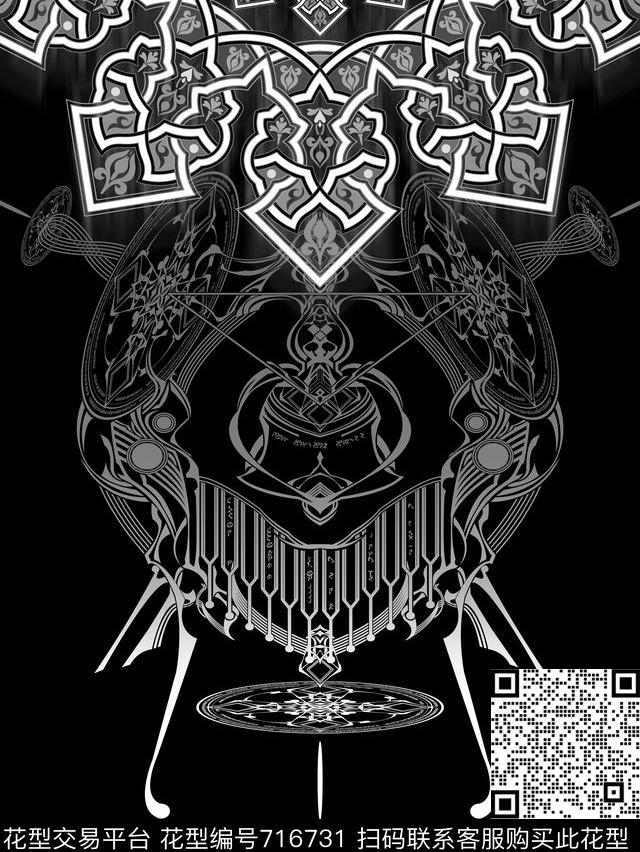 Fei-男装休闲男装潮流民族花纹数码印花华亿平台下载（图片编号: 716731） - 瓦栏（Walan）