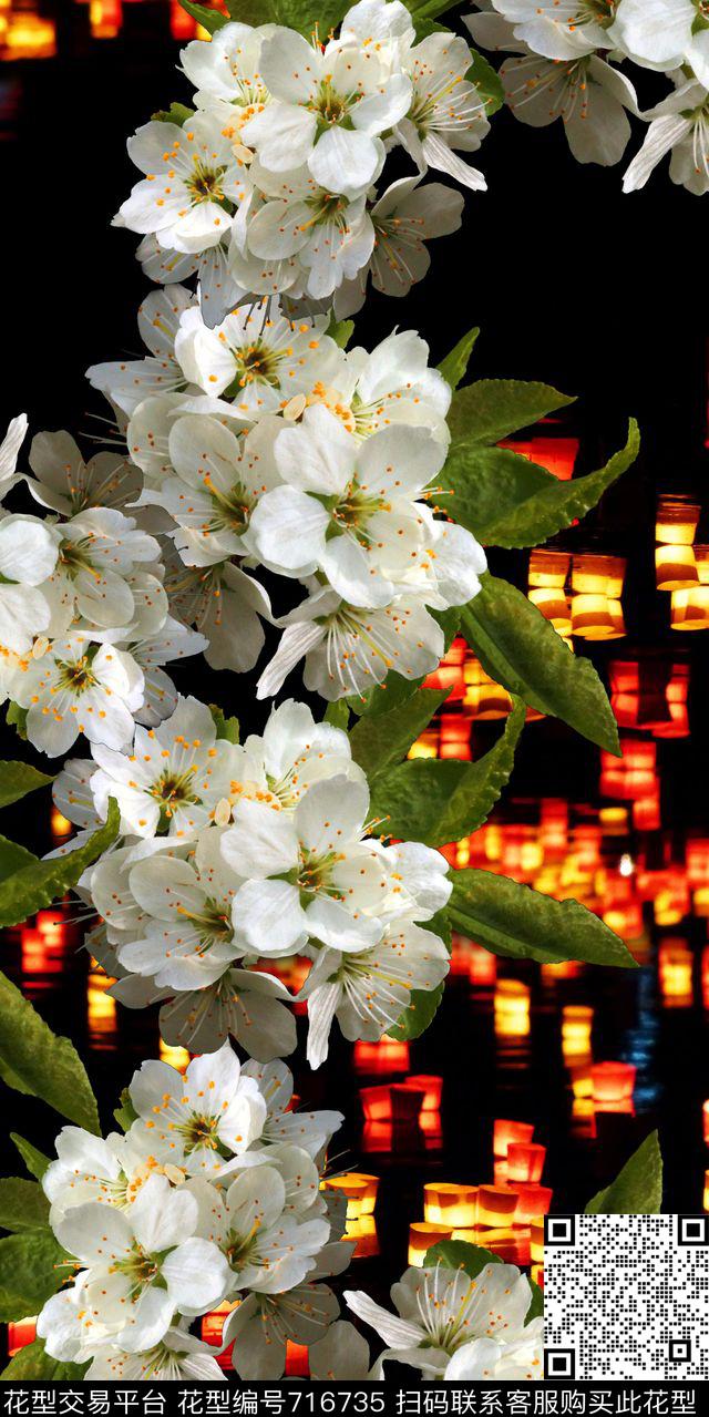 玫瑰花朵花卉数码印花华亿平台下载（图片编号: 716735） - 瓦栏（Walan）