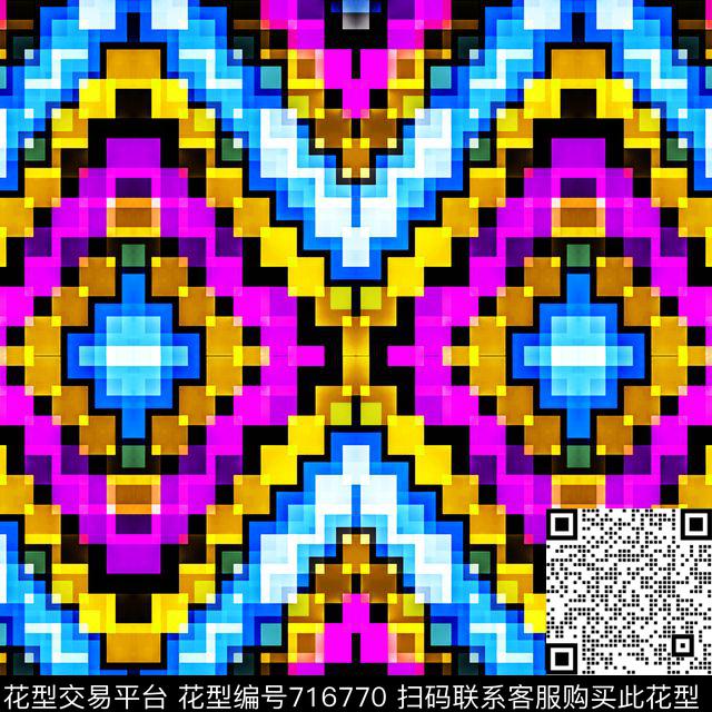 色块不规则几何几何数码印花华亿平台下载（图片编号: 716770） - 瓦栏（Walan）