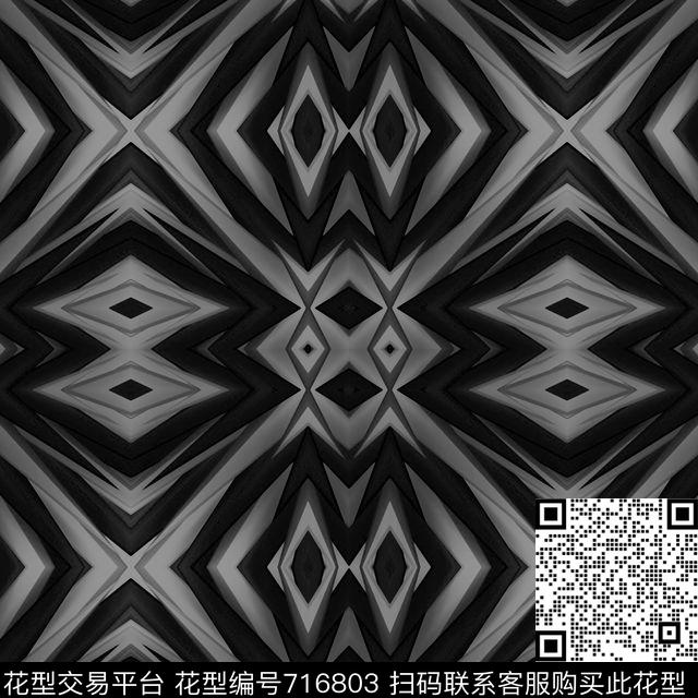 几何不规则几何男装数码印花华亿平台下载（图片编号: 716803） - 瓦栏（Walan）