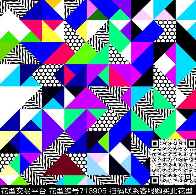 三角形几何条纹传统印花华亿平台下载（图片编号: 716905） - 瓦栏（Walan）