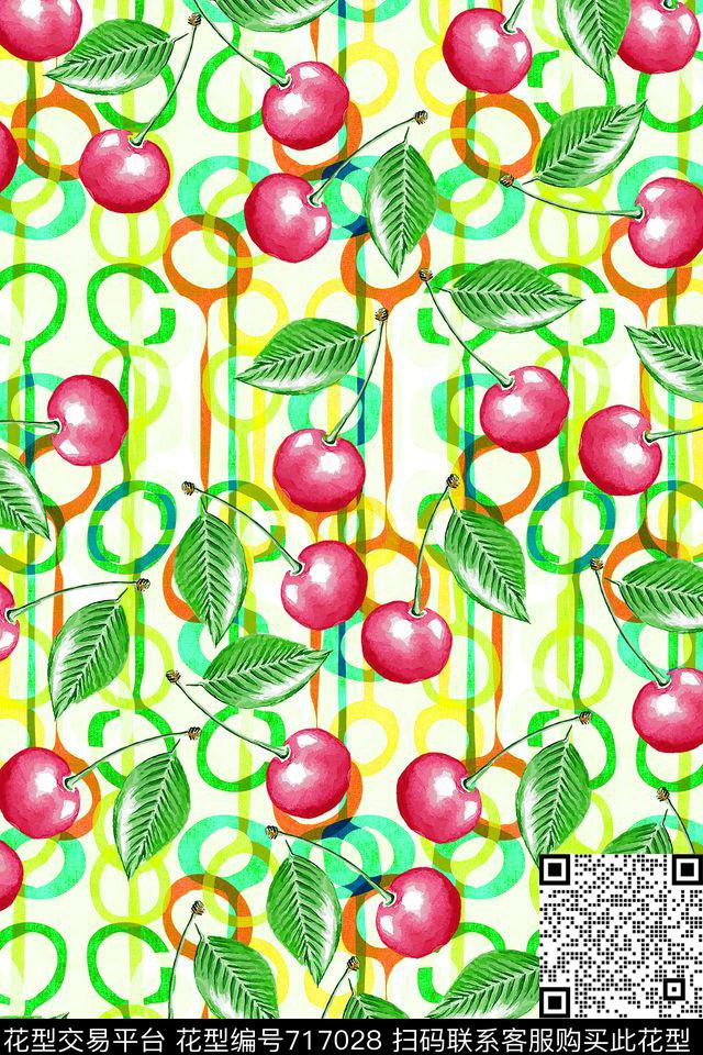 油画笔触清爽夏装手绘水果数码印花华亿平台下载（图片编号: 717028） - 瓦栏（Walan）
