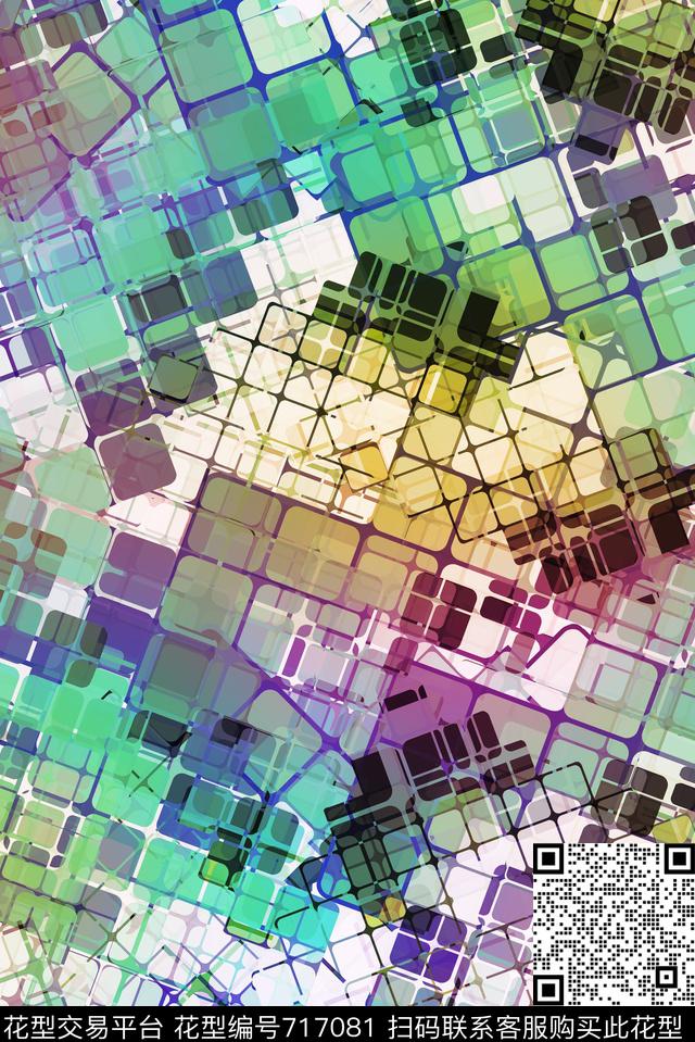 几何格子方块数码印花华亿平台下载（图片编号: 717081） - 瓦栏（Walan）