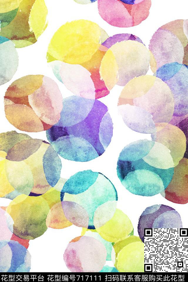 色块圆形圆点数码印花华亿平台下载（图片编号: 717111） - 瓦栏（Walan）
