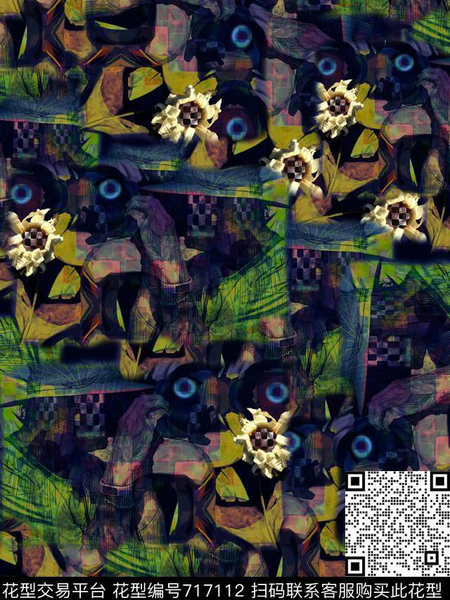 抽象男装华亿平台复古数码印花华亿平台下载（图片编号: 717112） - 瓦栏（Walan）