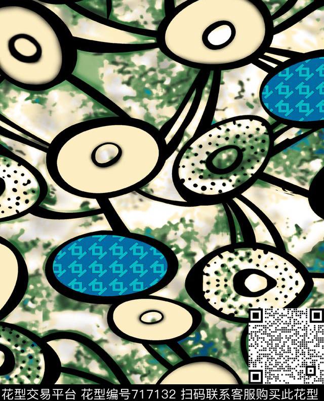 圆圈圆形几何传统印花华亿平台下载（图片编号: 717132） - 瓦栏（Walan）