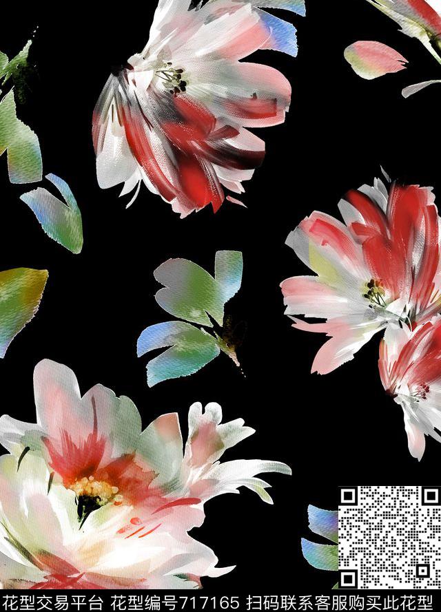 乱花牡丹花朵传统印花华亿平台下载（图片编号: 717165） - 瓦栏（Walan）