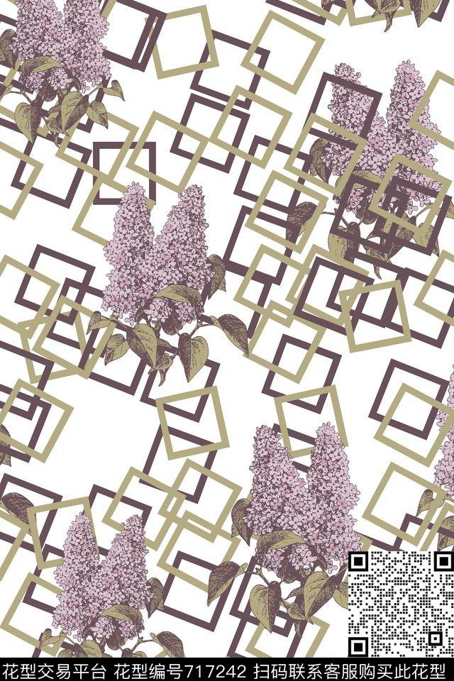 大花花朵花卉数码印花华亿平台下载（图片编号: 717242） - 瓦栏（Walan）