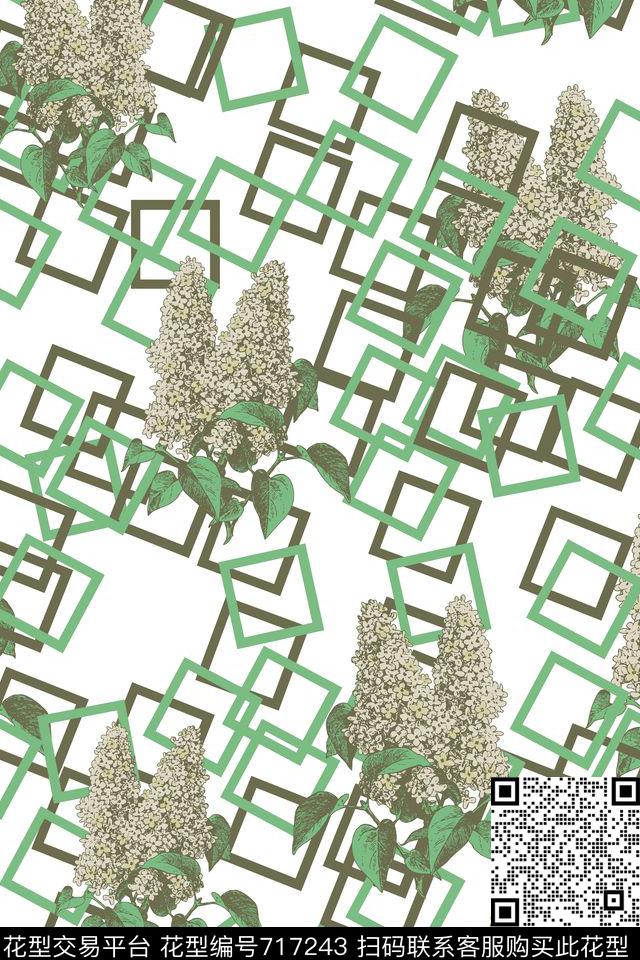 大花花朵花卉数码印花华亿平台下载（图片编号: 717243） - 瓦栏（Walan）