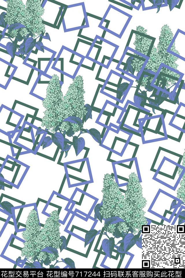 大花花朵花卉数码印花华亿平台下载（图片编号: 717244） - 瓦栏（Walan）