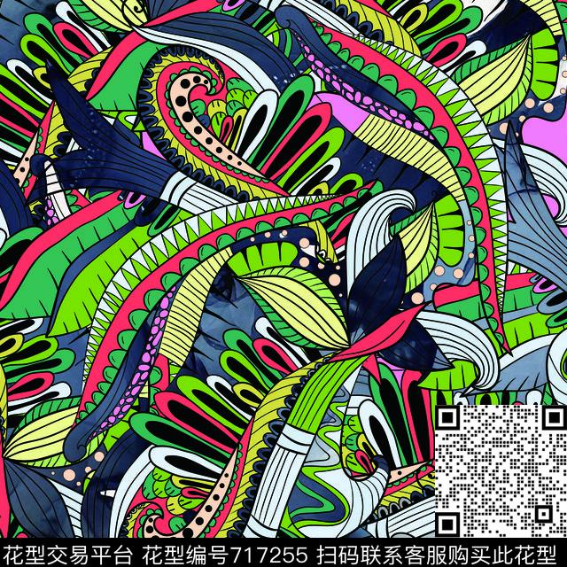 现代几何热情奔放几何传统印花华亿平台下载（图片编号: 717255） - 瓦栏（Walan）