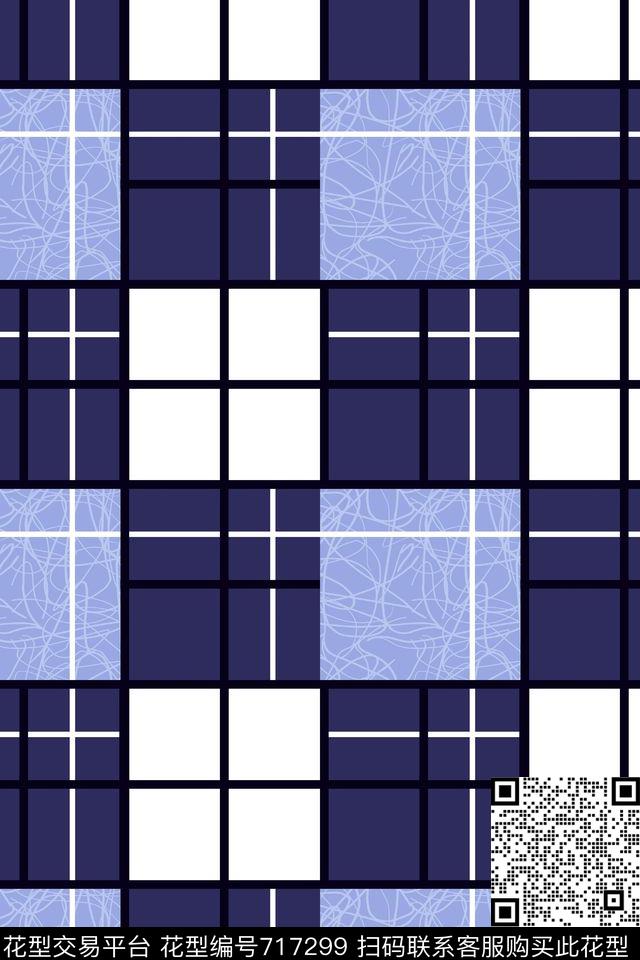 抽象肌理几何格子传统印花华亿平台下载（图片编号: 717299） - 瓦栏（Walan）