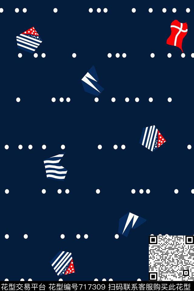 波点趣味休闲风传统印花华亿平台下载（图片编号: 717309） - 瓦栏（Walan）