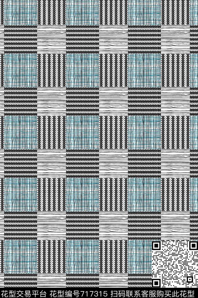抽象肌理几何格子传统印花华亿平台下载（图片编号: 717315） - 瓦栏（Walan）