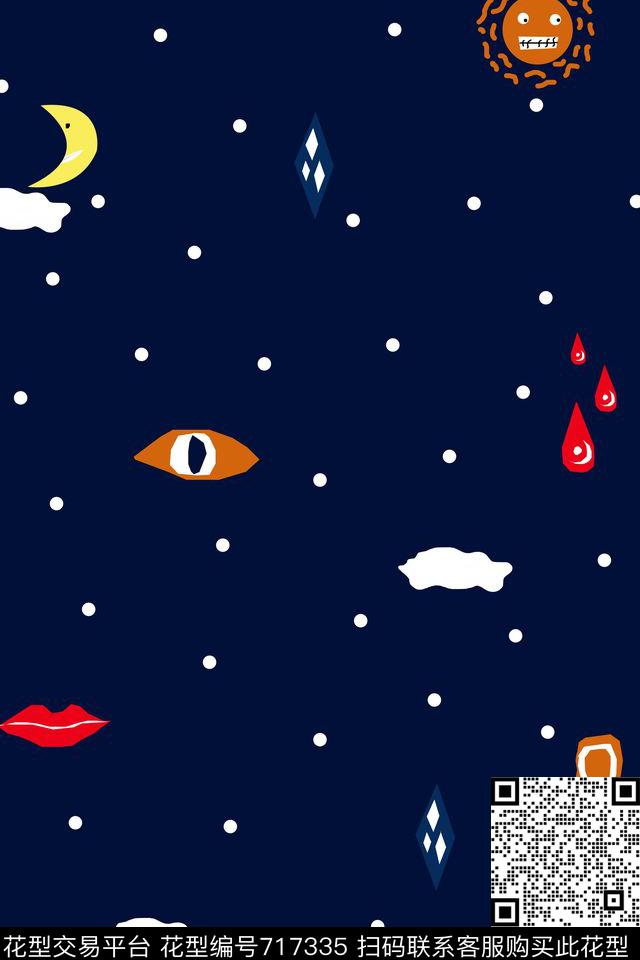 波点趣味休闲风传统印花华亿平台下载（图片编号: 717335） - 瓦栏（Walan）