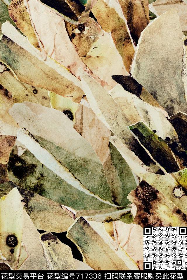 抽象水彩肌理数码印花华亿平台下载（图片编号: 717336） - 瓦栏（Walan）