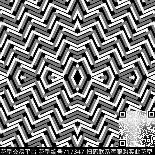 男装大牌风几何传统印花华亿平台下载（图片编号: 717347） - 瓦栏（Walan）