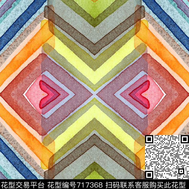 不规则几何几何女装数码印花华亿平台下载（图片编号: 717368） - 瓦栏（Walan）