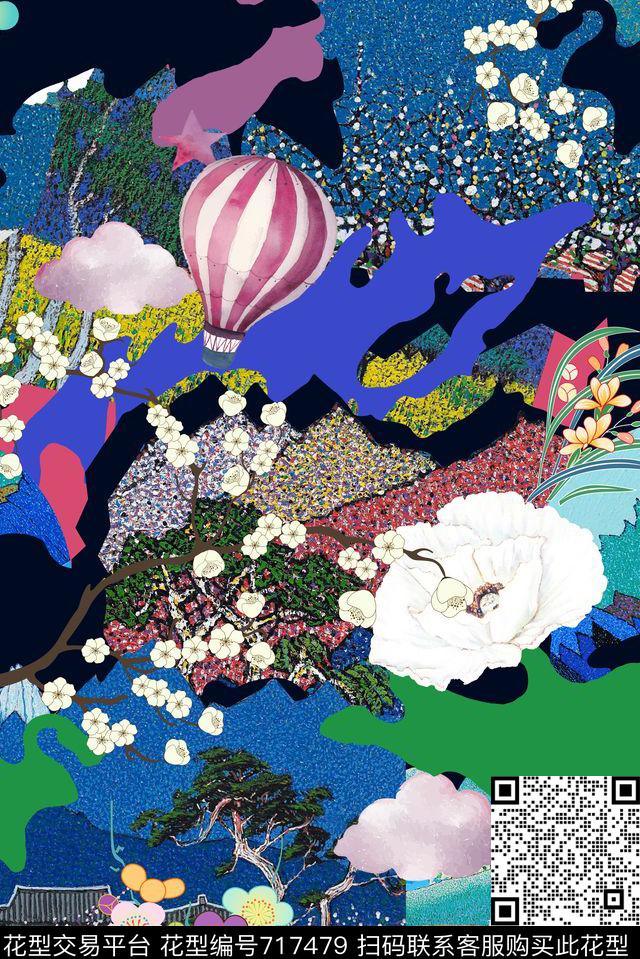 彩块迷彩远东运动数码印花华亿平台下载（图片编号: 717479） - 瓦栏（Walan）