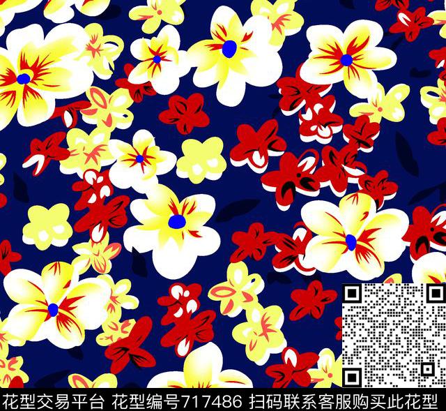 花卉小碎花清晰传统印花华亿平台下载（图片编号: 717486） - 瓦栏（Walan）