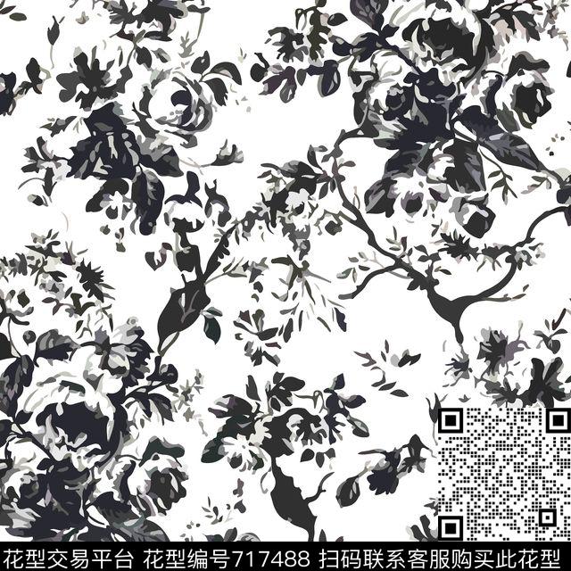 花卉复古高端大气传统印花华亿平台下载（图片编号: 717488） - 瓦栏（Walan）