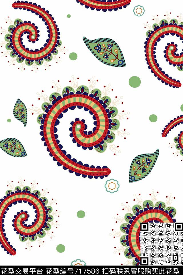 抽象、线条波点圆形数码印花华亿平台下载（图片编号: 717586） - 瓦栏（Walan）