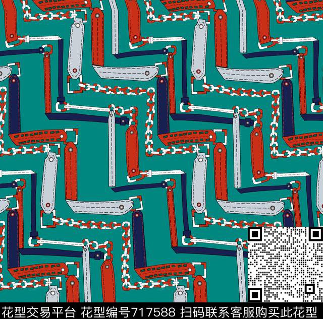 几何链条欧美风传统印花华亿平台下载（图片编号: 717588） - 瓦栏（Walan）