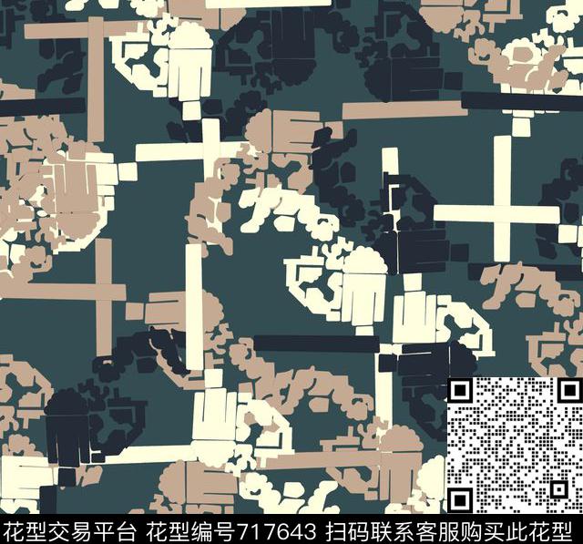 男装休闲迷彩传统印花华亿平台下载（图片编号: 717643） - 瓦栏（Walan）