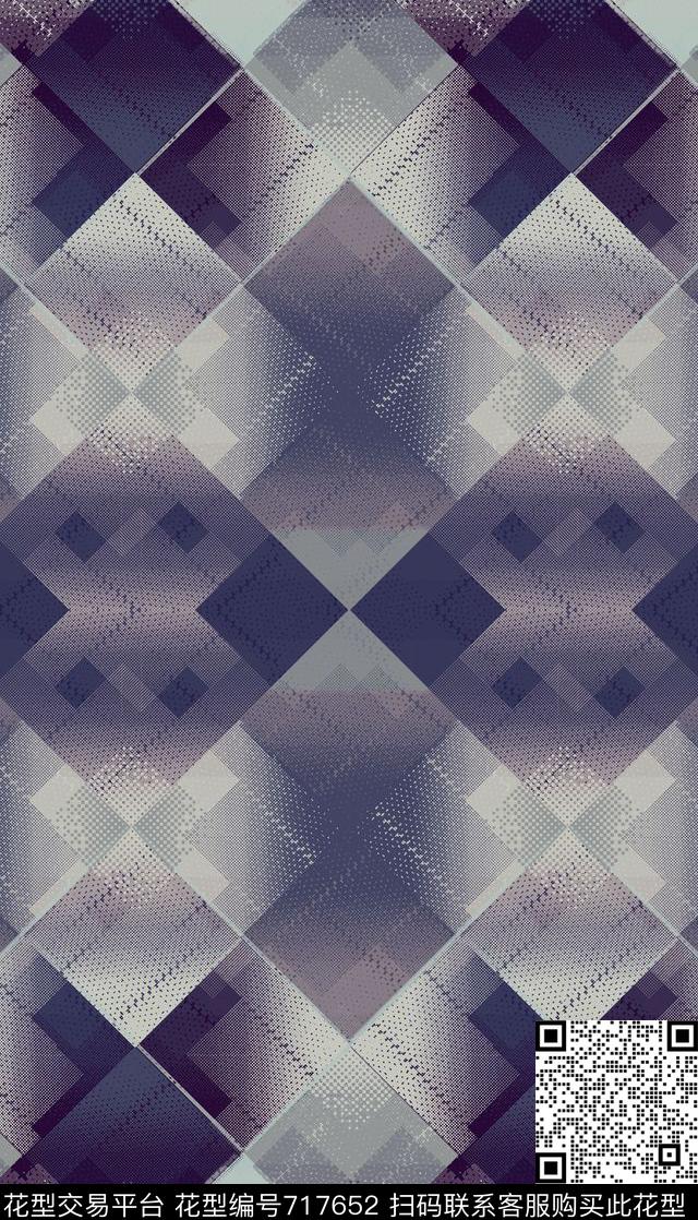 几何抽象几何表现格子传统印花华亿平台下载（图片编号: 717652） - 瓦栏（Walan）