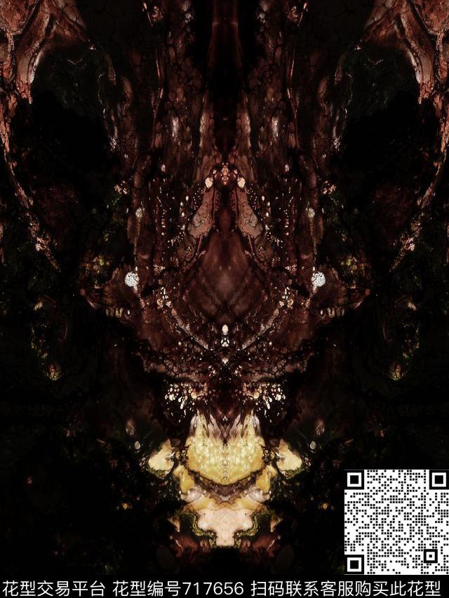 复古抽象男装华亿平台数码印花华亿平台下载（图片编号: 717656） - 瓦栏（Walan）