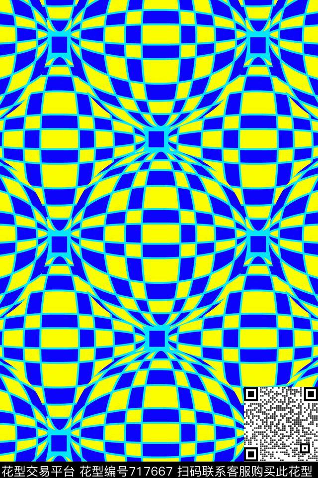 方格圆圈波点传统印花华亿平台下载（图片编号: 717667） - 瓦栏（Walan）