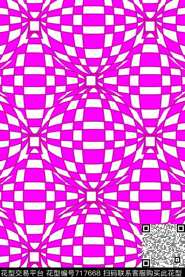 方格圆圈波点传统印花华亿平台下载（图片编号: 717668） - 瓦栏（Walan）