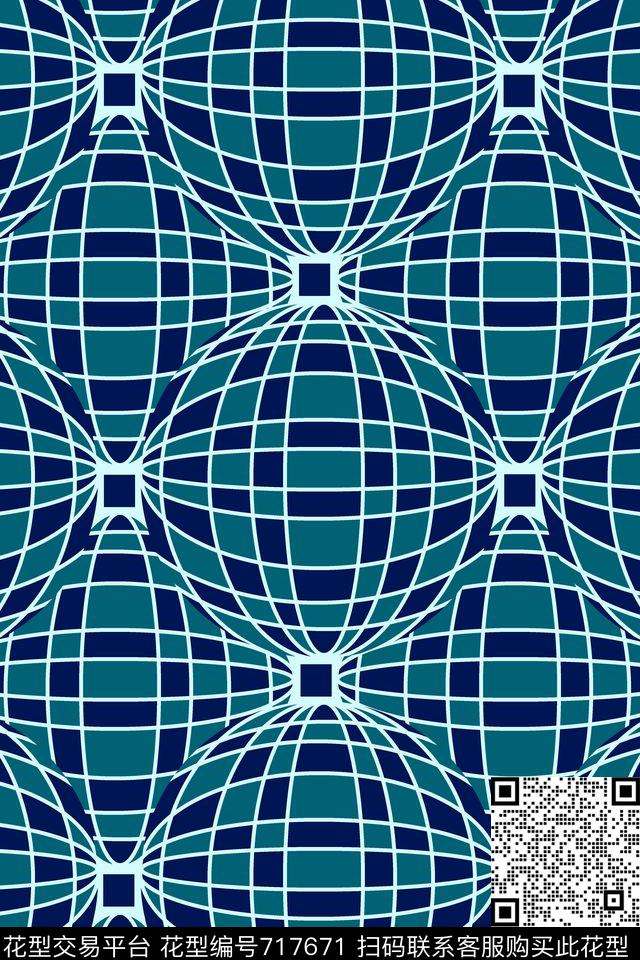 方格圆圈波点传统印花华亿平台下载（图片编号: 717671） - 瓦栏（Walan）