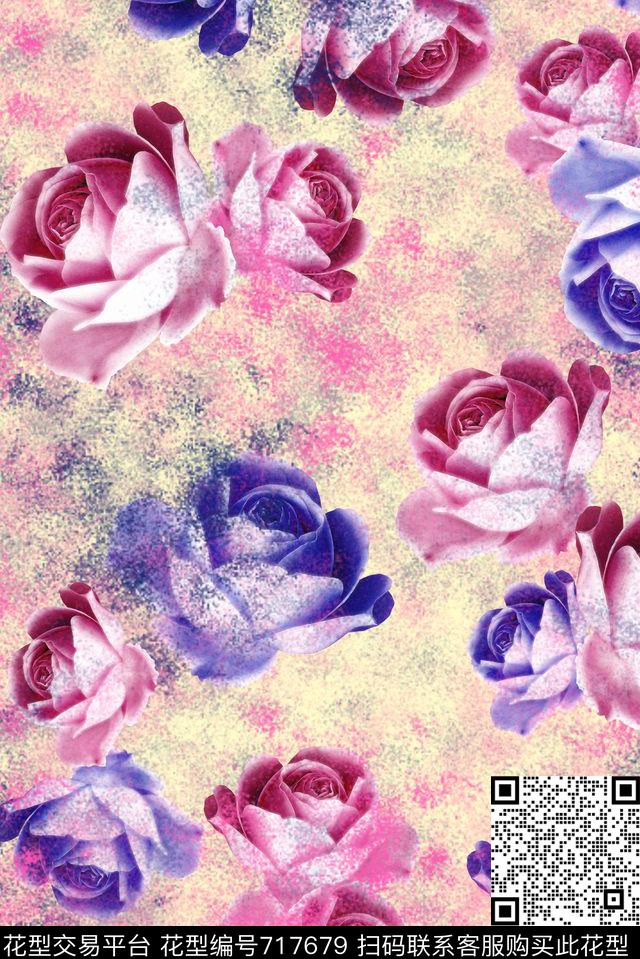乱花花朵花卉数码印花华亿平台下载（图片编号: 717679） - 瓦栏（Walan）