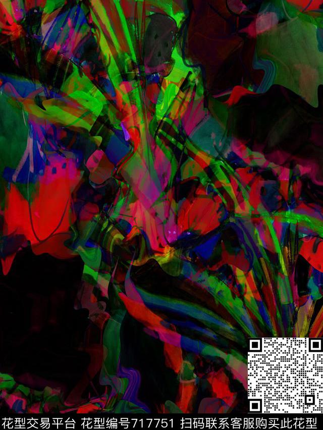 抽象女装华亿平台复古数码印花华亿平台下载（图片编号: 717751） - 瓦栏（Walan）