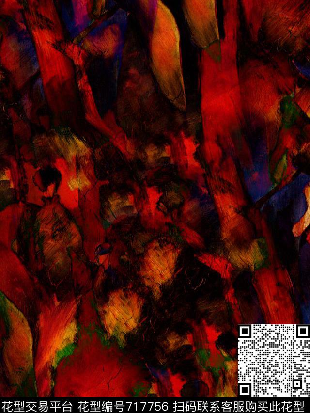 抽象女装华亿平台复古数码印花华亿平台下载（图片编号: 717756） - 瓦栏（Walan）